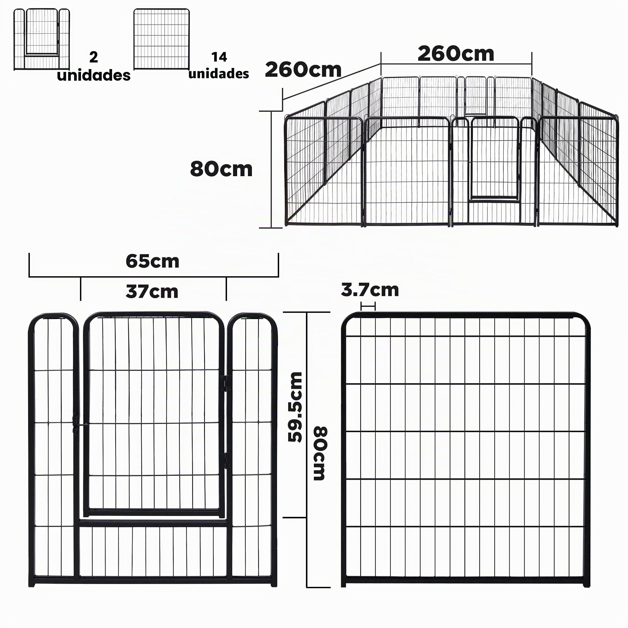 Froadp 16-TLG - Valla para cachorros con puerta (65 x 80 cm), parque para perros