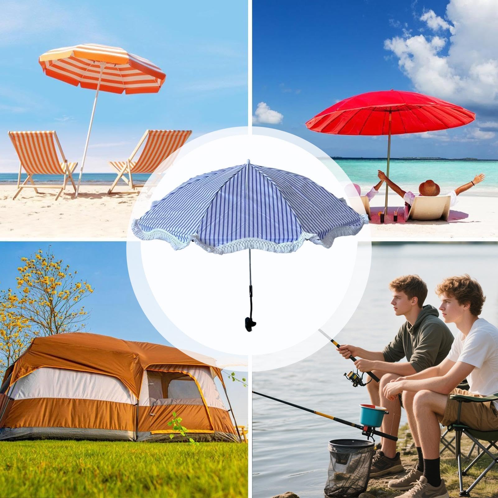 Ombrelloni Da Spiaggia Schermo Solare Portatile Antivento Per Esterni | ombrellone da patio Per Piscina, Bordo Piscina, Giardino, Cortile, Esterno, Campeggio E Viaggio All'Aperto