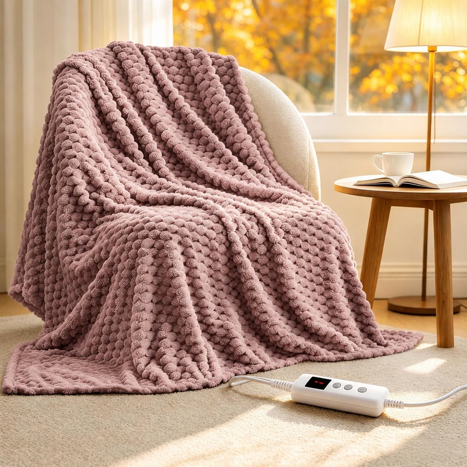 Garvee Heated Throw Blanket Electric Blanket 50x60, Sherpa Flannel Fleece