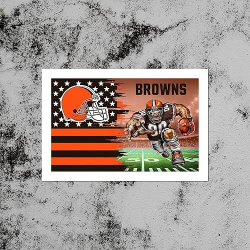 Miniatura 3 de Póster de Cleveland City Sports Browns, lienzo de fútbol americano de Cleveland, pintura moderna para el hogar, sala de estar, oficina, decoración