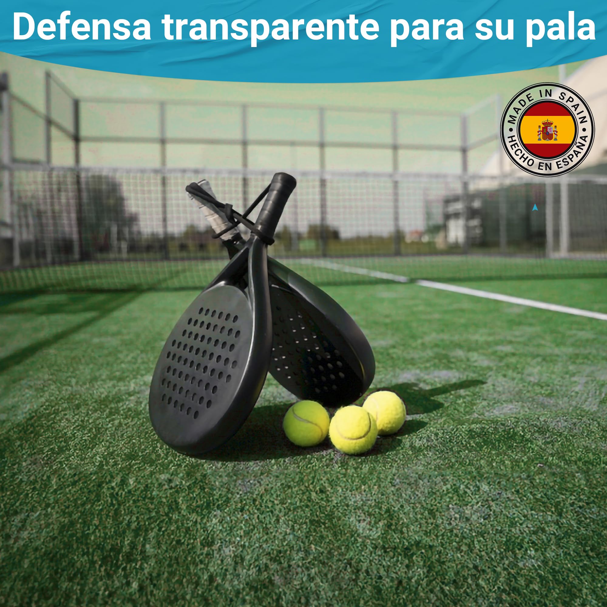 Protector Pala de Padel - Protector Pala Padel Transparente 35 x 370mm Ligero, Rugoso y Duradero - Padel Accesorios - Fabricados en España