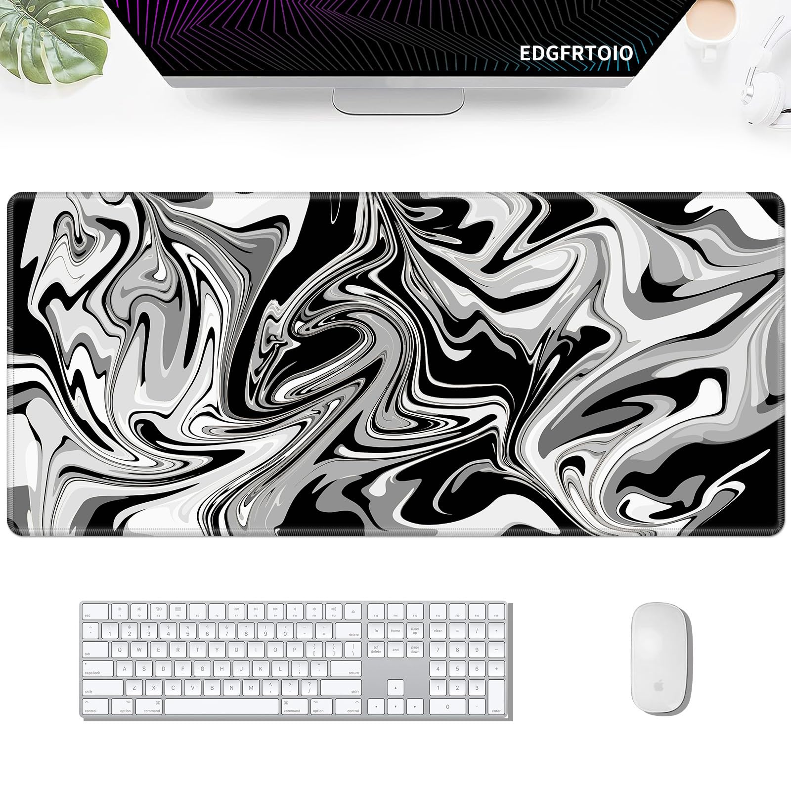 Large White Gaming Mousepad Rubber Desk Mat Extended Size 35.4 × 15.7 In For Mouse And Keyboard From Mouse Pads & Wrist Rests - Price 37.48 - View #4