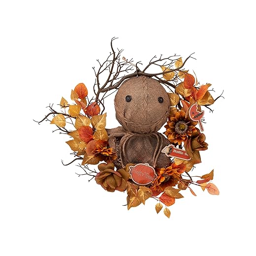 Spirit Halloween Trick ’r Treat Light-Up Sam Wreath | Officially Licensed | Horror Decoration