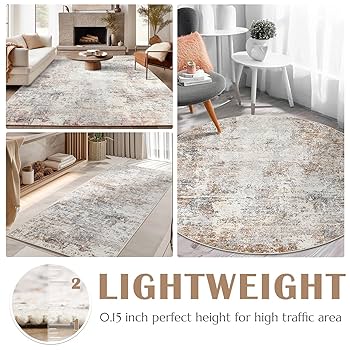 Amazon.com: jinchan Round Rug 7ft Modern Area Rug 7' Round