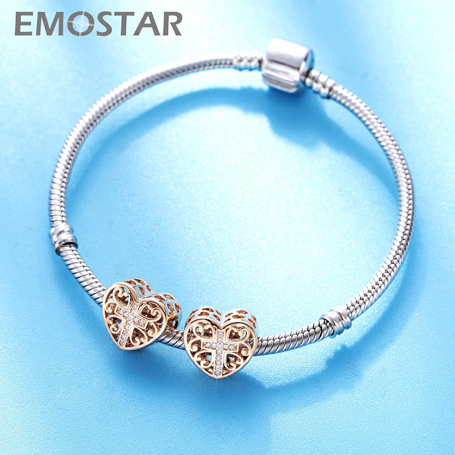 925 Sterling Silver Christian Theme Charms, Sparkling Religious Cross, Yin Yang Balance Charm, Keep Faith Beads, Bible Pendant, Gifts for Christmas/Mothers Day, fits European Bracelet/Necklace - Image 2