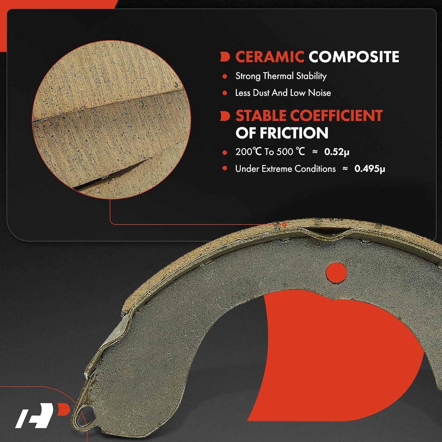 A-Premium 10.55 inch (268mm) Rear Brake Drums + Ceramic Shoes Set Compatible with Select Jeep, Dodge and Chrysler Models - Compass 2009-2017, Patriot 2008-2017, Caliber, Avenger, Sebring, 6-PC Set