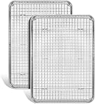 16"+12,5"+9" Feuille de cuisson avec rack en fil, Leonyo Feuille de cuisson en acier inoxydable & Rack de refroidissement, Assiette commerciale antiadhésive pour la cuisine, cuisson au four - paquet de 6