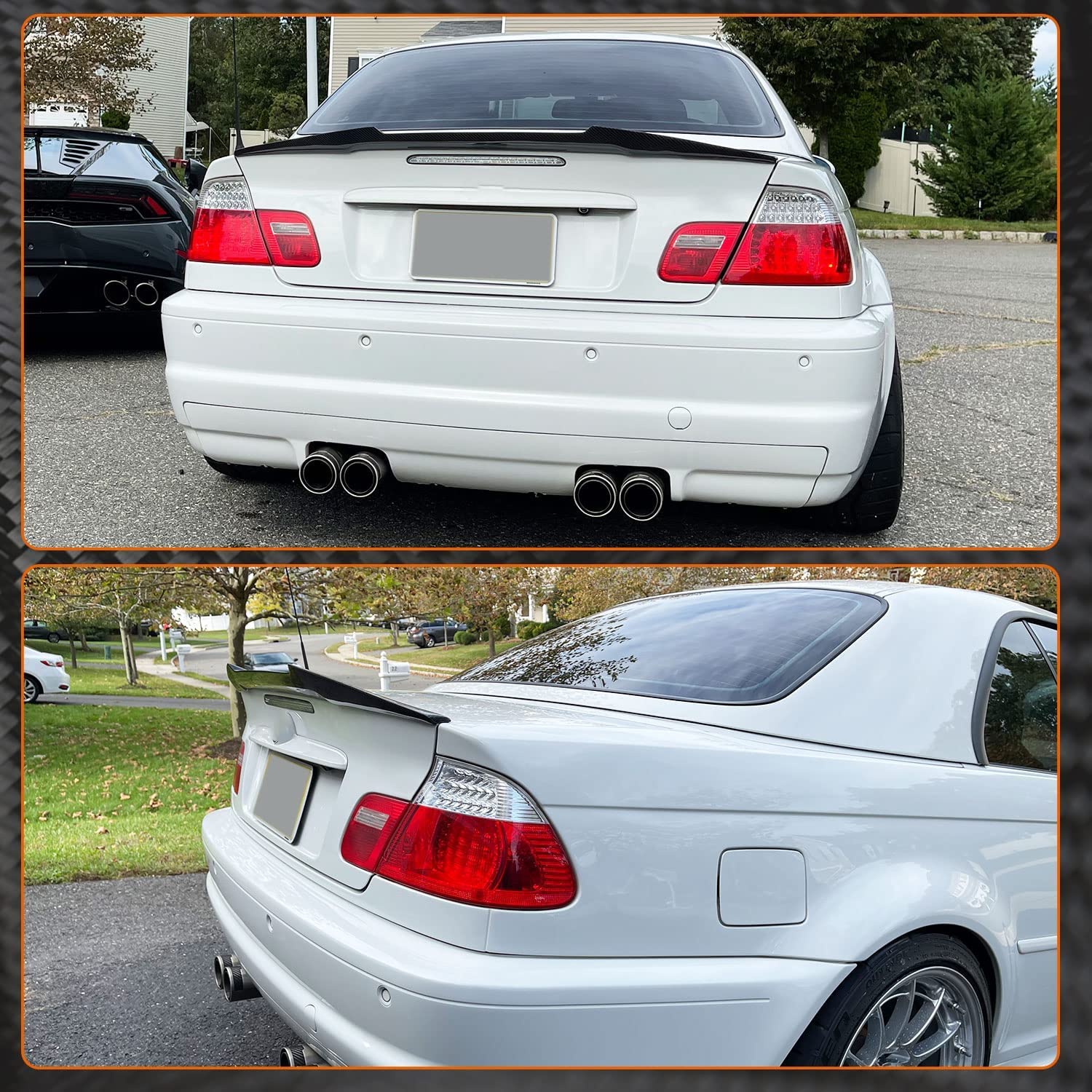 Spoiler Posteriore in Carbonio Adatto per BMW Serie 3 E46 Coupé 2 Porte 1999-2006 Becquet di Labbro di Bagagliaio Alettone dell'Ala Posteriore Spoiler di Coperchio