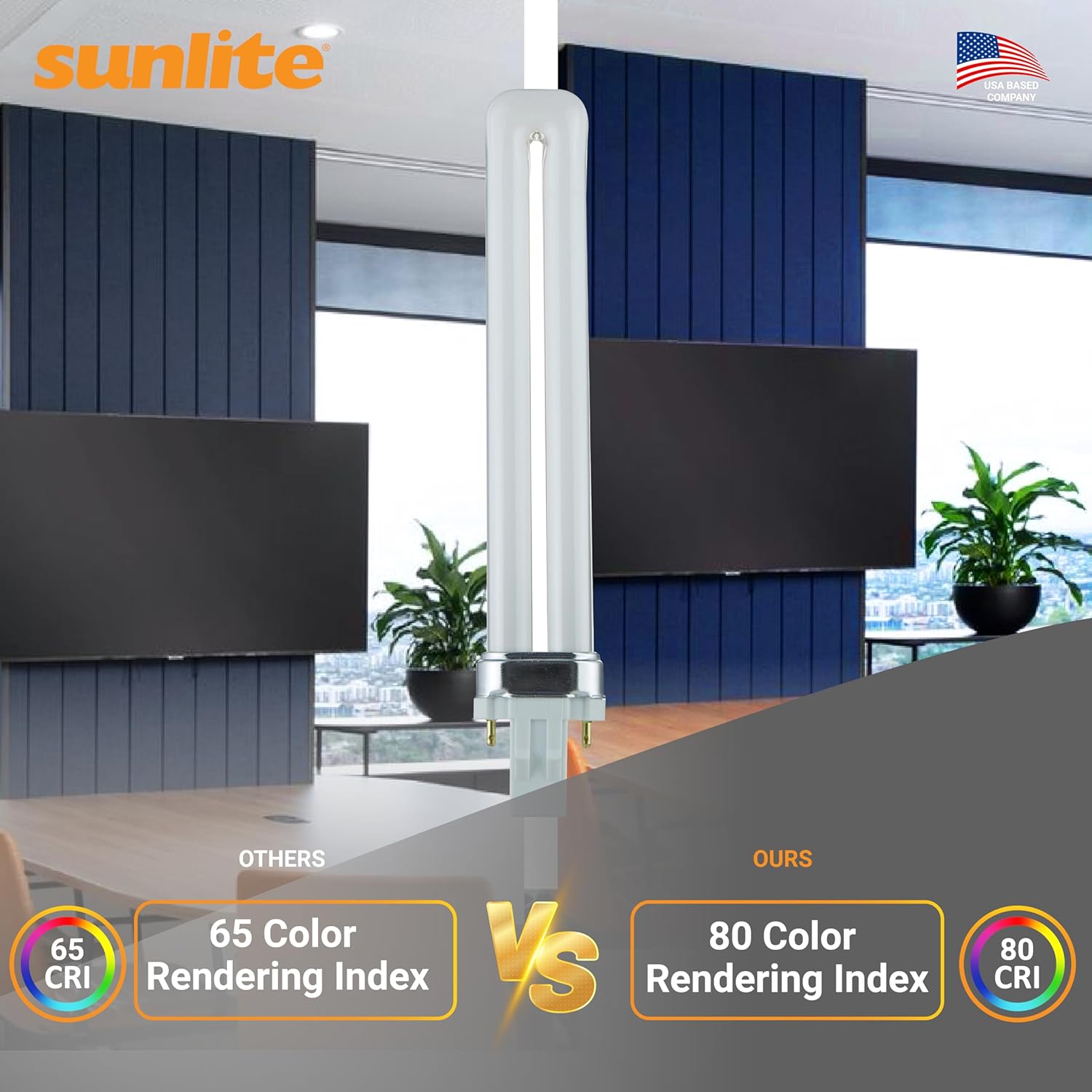 Sunlite PL9/SP41K/10PK 2-Pin Fluorescent 9W 4100K Cool White U Shaped PL CFL Twin Tube Plugin Light Bulbs with G23 Base (10 Pack)