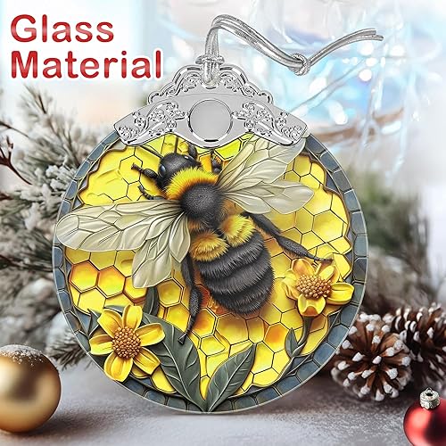 Miniatura 3 de Adornos de Decoraciones Navideñas, Adorno de Vitral, Adornos para Árbol de Navidad, Adorno de Regalo 2025, Regalo de Navidad para Amigo Familia