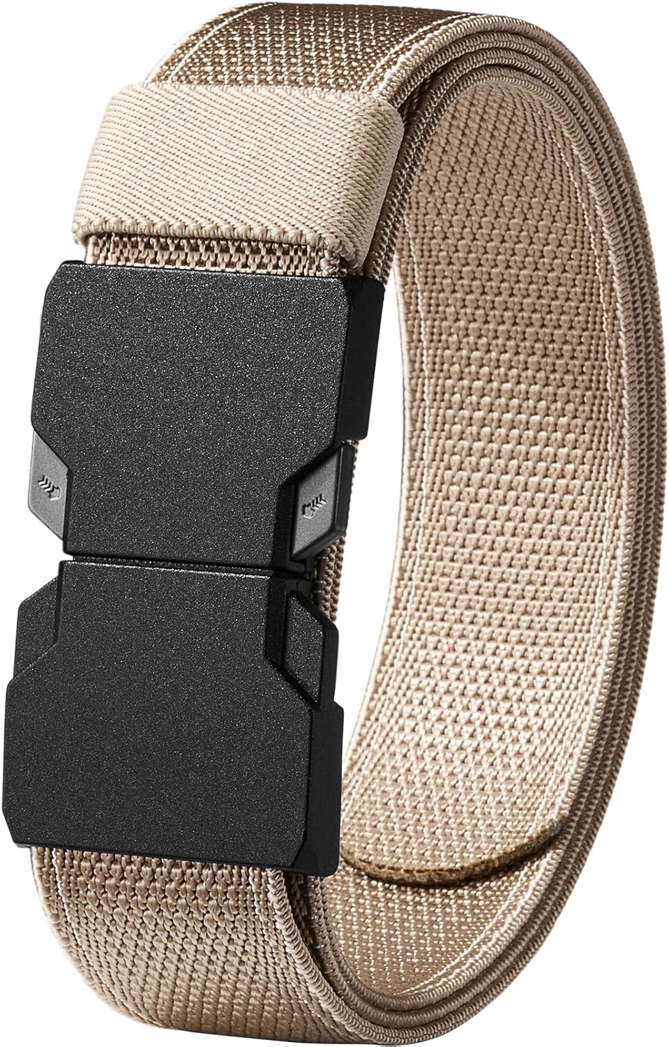 LionVII Quick Release Elastic Belt, Men Stretch Belts with Buckle Fit Through Belt Loops, Adjustable Trim to Fit 28-48" Waist