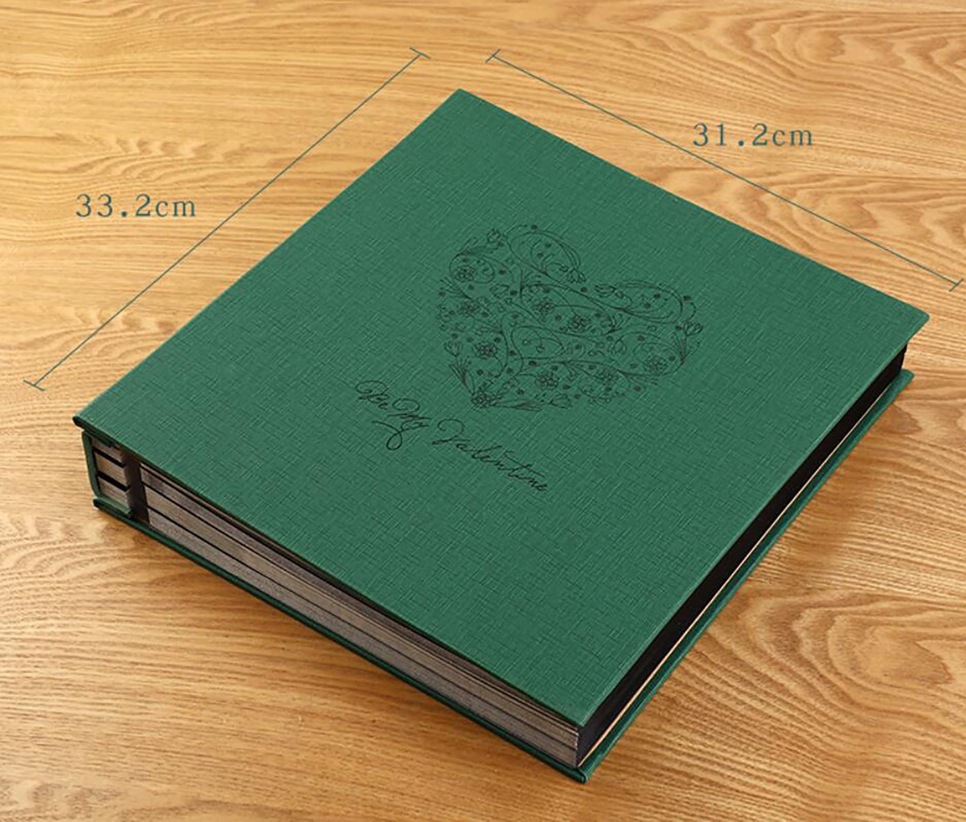 Album fotograficzny na stronie samoprzylepnej, Pu Skórzana osłona majsterkowanie Album magnetyczny obraz, duża pojemność zdjęcie książki, 40 arkuszy (Color : Green, Size : 12.3" x 13.1")