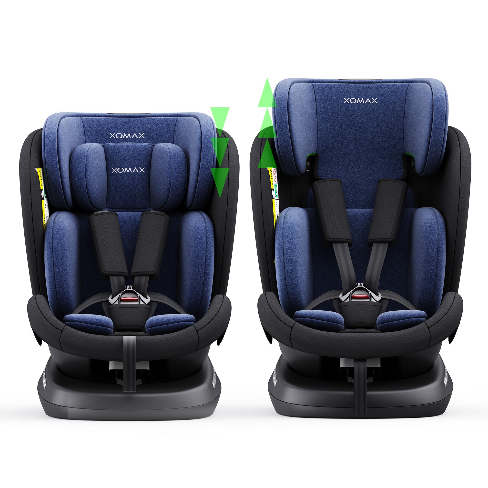 XOMAX 946i Asiento infantil giratorio 360° con ISOFIX, función reclinable I creciente I 0-36 kg, 0-12 años, grupo 0/1/2/3, arnés de 5 puntos y cinturón de 3 puntos, funda extraíble, lavable I ECE R129