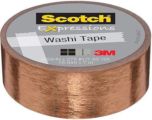 3M Washi Tape - Lámina de cobre de 0.59 pulgadas