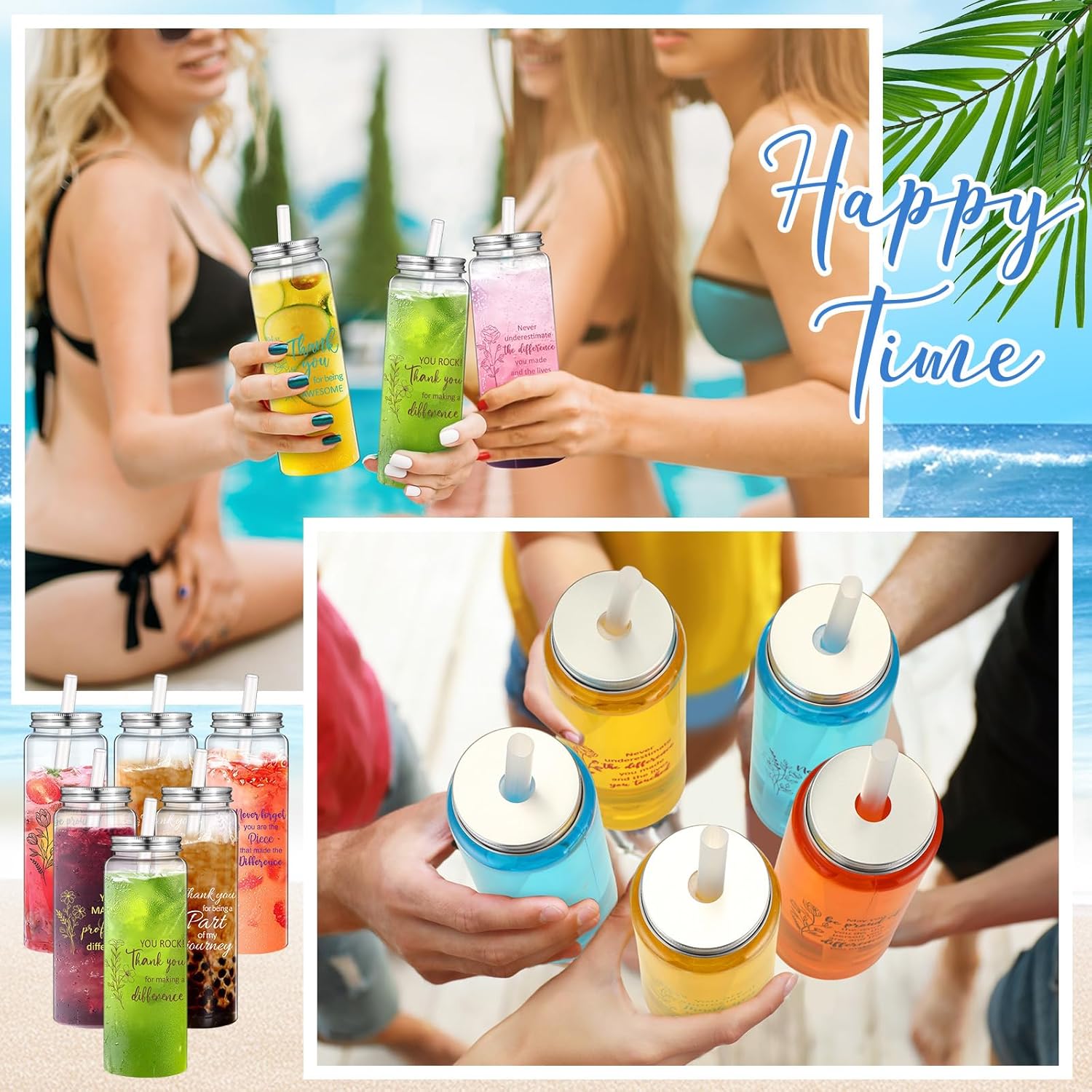 Skylety 24 Pcs Staff Appreciation Gifts Plastic Cups Bulk 17 oz Large Employee Thank You Reusable Cups Team Coworker Inspirational Gifts Acrylic Skinny Tumbler with Lid Straw for Staff Teacher Nurses - Image 5