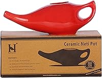 Vista 9 de HealthGoodsIn Neti Pot de cerámica, apto para lavavajillas, hecho a mano con 2 boquillas de silicona y sal para sinusitis - 7.6 fl oz de capacidad