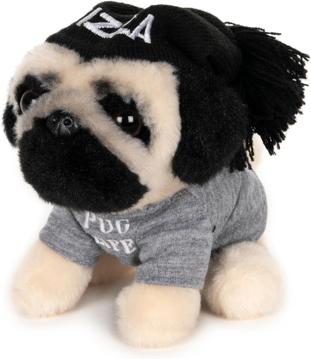 GUND Doug The Pug Pizza Hat Plush Stuffed Animal Dog, 5"