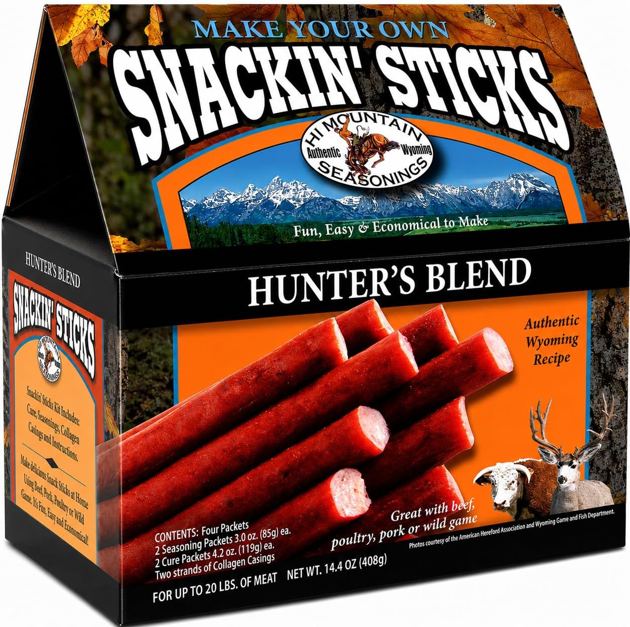 Hi Mountain Snack Stick Seasoning Kit | HUNTER'S BLEND | Makes 20 lbs