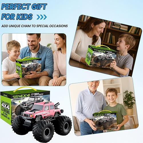 Miniatura 8 de Monster Truck Toys Auto de control remoto anfibio, camiones RC impermeables de 2.4 GHz Monster Trucks Car para niños 4-7, 120 4WD todo terreno