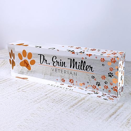 Miniatura 5 de Artblox Placa de nombre personalizada para escritorio de oficina, placas de nombre personalizadas para escritorios, diseño de perro veterinario