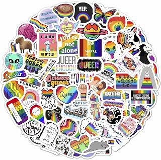 100Pcs Queer Stickers for Water Bottle and Laptop - Queer Party Supplies & Decorations, Waterproof Vinyl Decals, LGBTQ+ and Pride Stickers, Gifts for Women & Men