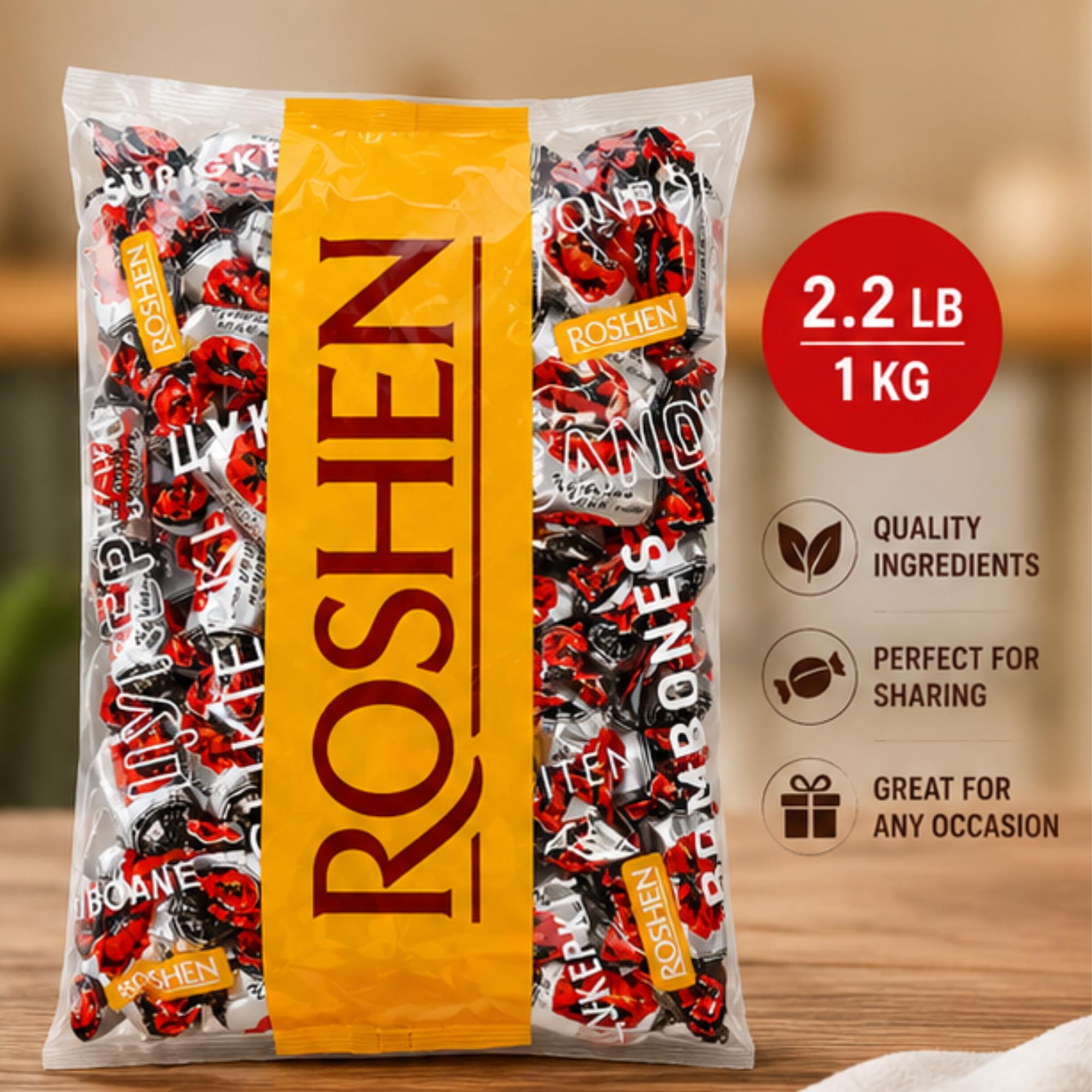 Amazon.com: Roshen Chervony Mak Candy (2.2 lb / 1 kg) – Chocolate