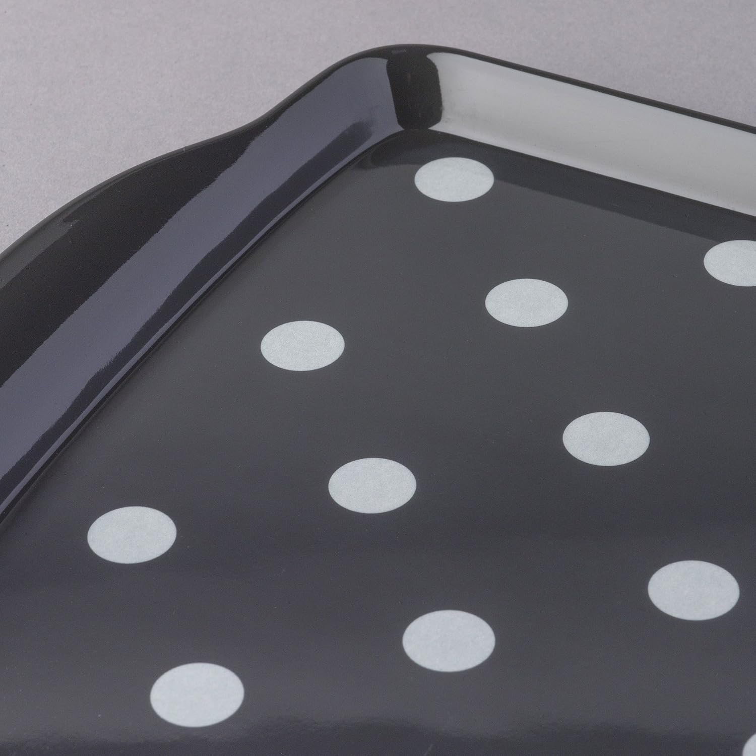 Zeal Melamine Dotty Serving Design Tray (38x24cm) Dark Grey, 39 x 24 x 2 cm - Image 5