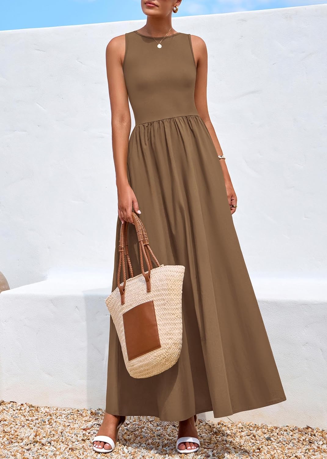 KIRUNDO Summe Sleeveless Maxi Dresses for Women 2026 Spring Wedding Guest A Line Tank Elegant Flowy Beach Long Sundress - Image 8