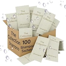Shampoo Gel Sachets, box of 100 x10ml Ideal for Hotels, B&B, Holiday Lets | Hotel Welcome Packs, mini toiletries, travel shower gel, travel essentials, holiday essentials Shampoo