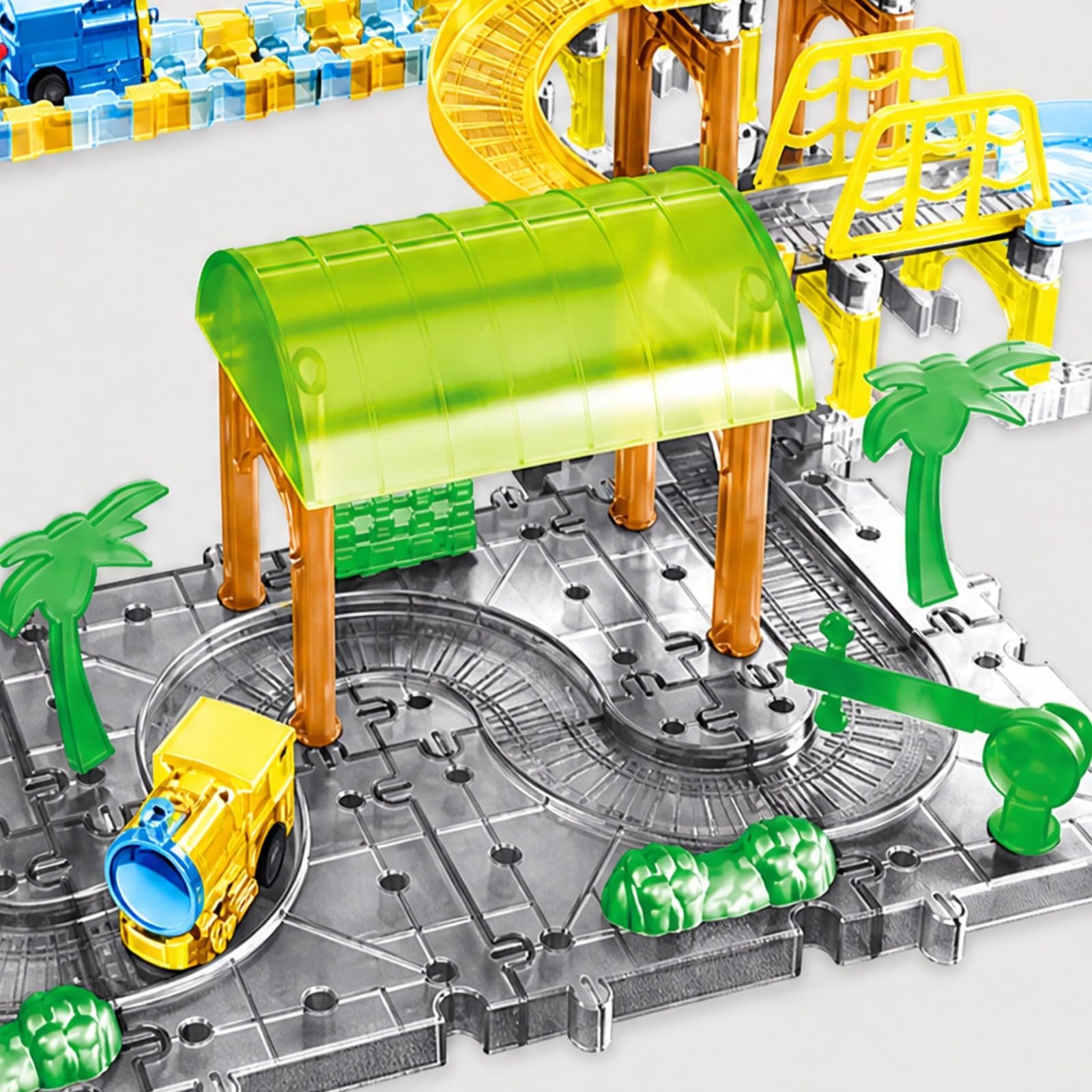 Trenino Elettrico da Plastica Educativo Set Trenino con Binari Incastro Creativo Treno Motorizzato con Binari per Bambini