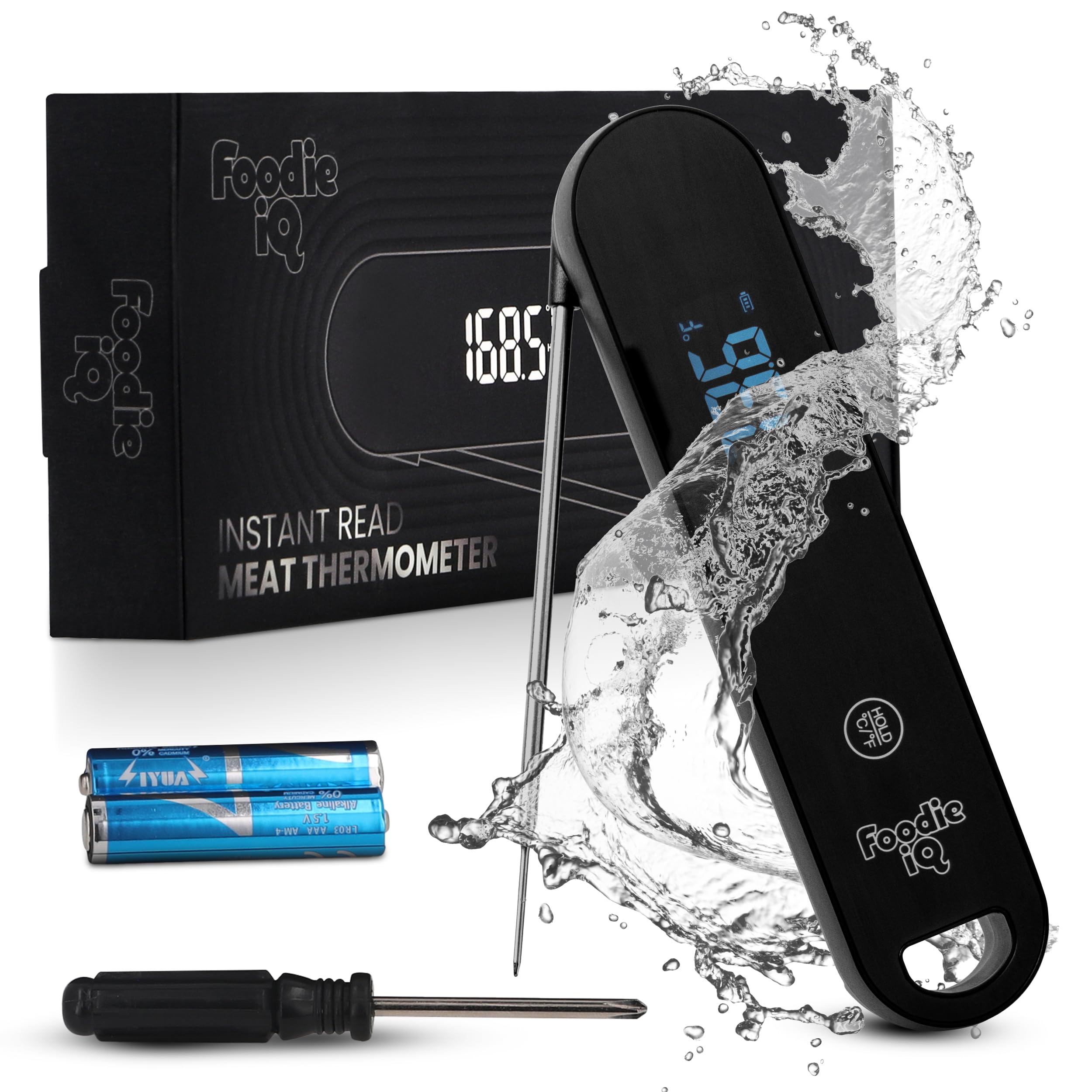 Thermocouple Food Thermometer, <1 Second Response time, ±0.5°F Accuracy, IP67 Waterproof, Magnetic, Auto-Rotate Digital Thermometer for Cooking, Oven, Grill, BBQ, Liquid, Brewing, Tea, Candy