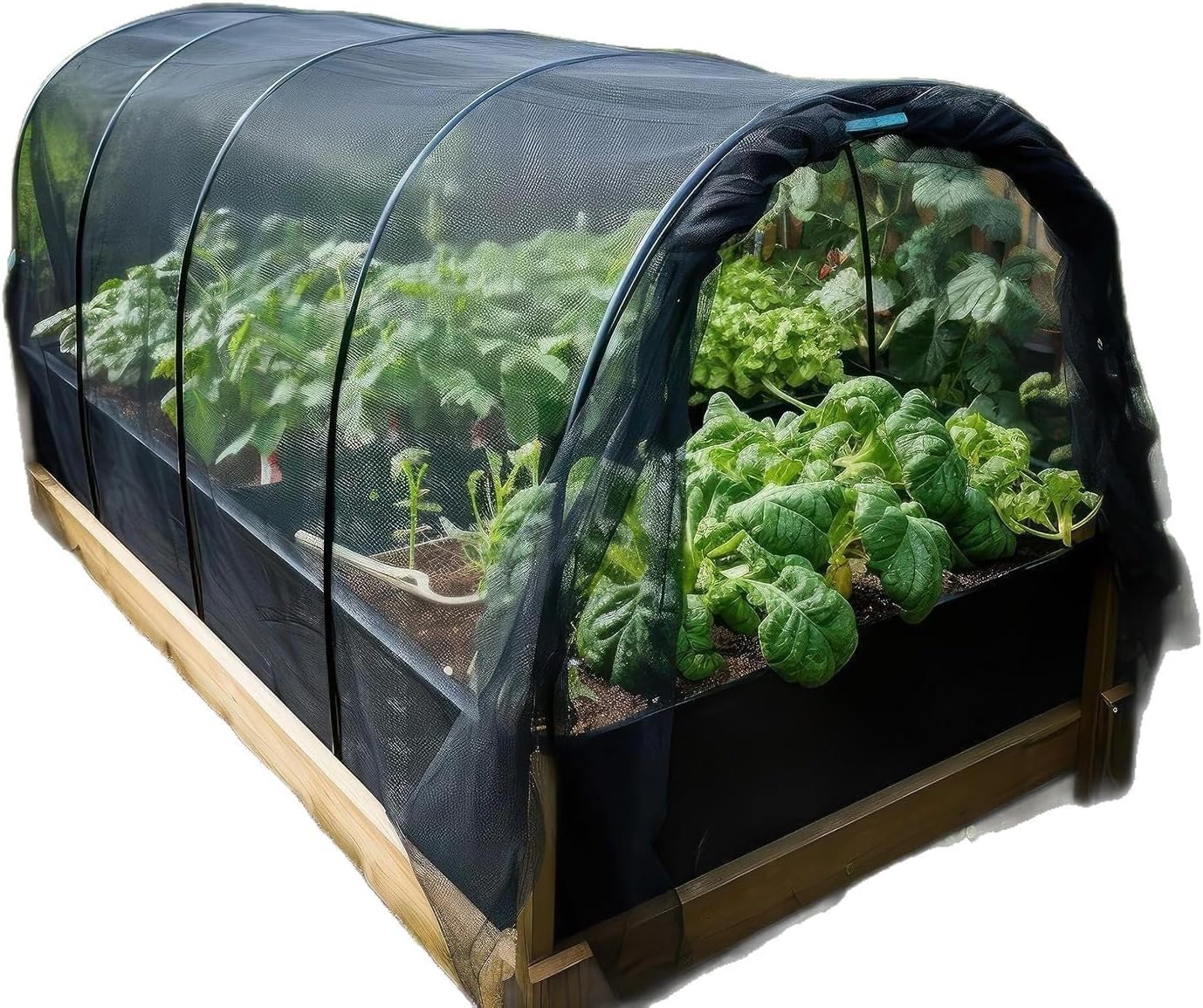 2.4x4m Black Polyester Mesh Curtain Net Patio Gazebo Mosquito Netting DIY Garden Plant Insect Barrier Net for Outdoor Pergola Raised Bed Vegetable Protection