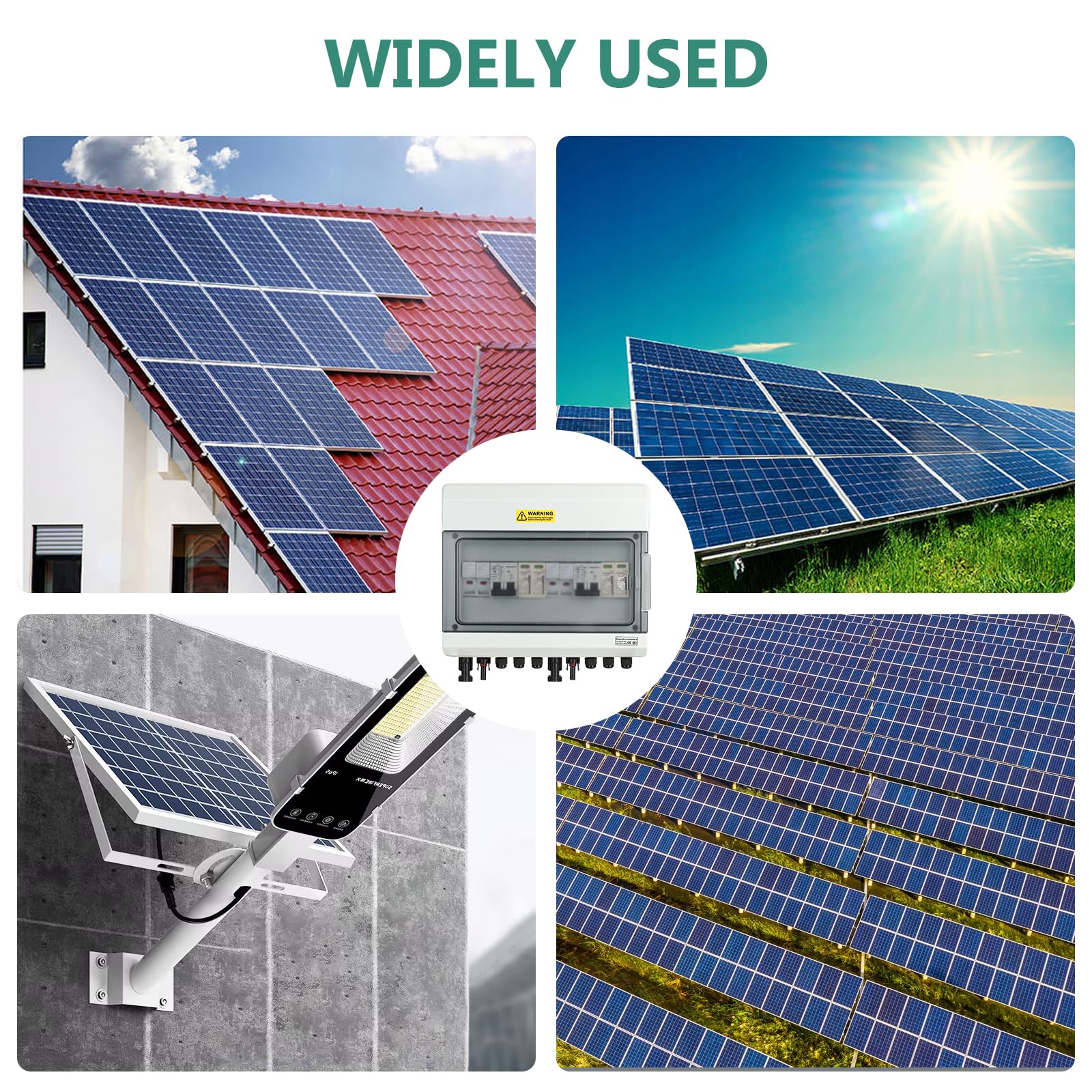Protezione da Sovratensione PV Solare con Fusibile, Scaricatore di Sovratensione DC 40A/1000V, 2 In 2 Out Interruttore Automatico DC Protezione Contro I Fulmini, IP65 Impermeabile
