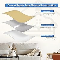 Vista 349 de KING MOUNTAIN Parche de reparación de lona de 9 x 11 pulgadas, 2 piezas, parche de tela impermeable autoadhesivo para sofás, tiendas de campaña