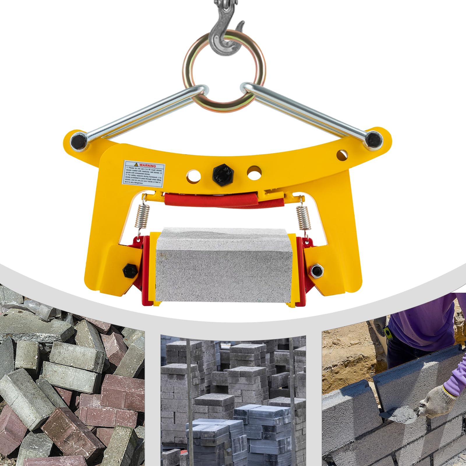Granite Slab Lifting Clamp 617lbs, Vertical Stone Lifting Clamps, Marble Heavy Duty Stone Carrying Lifting Clamps, Scissor Lifting Clamp for Lifting Handling Transporting, Yellow