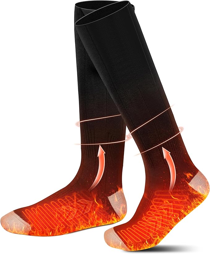 Heated Socks for Men Women, Electric Thermal Socks with DC3.5 Plug & 5V Input (Battery Not Included), Ideal for Hiking, Hunting, Skiing & Cold Weather Outdoor Gear Heated Socks for Men Women, Electric Thermal Socks with DC3.5 Plug & 5V Input (Battery Not Included), Ideal for Hiking, Hunting, Skiing & Cold Weather Outdoor Gear
