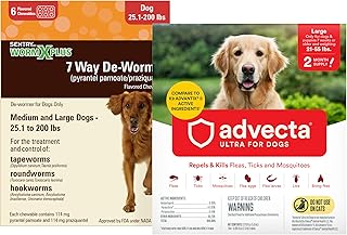 WORM X PLUS 7 Way DeWormer for Large Dogs Over 25 lbs (6 Count)