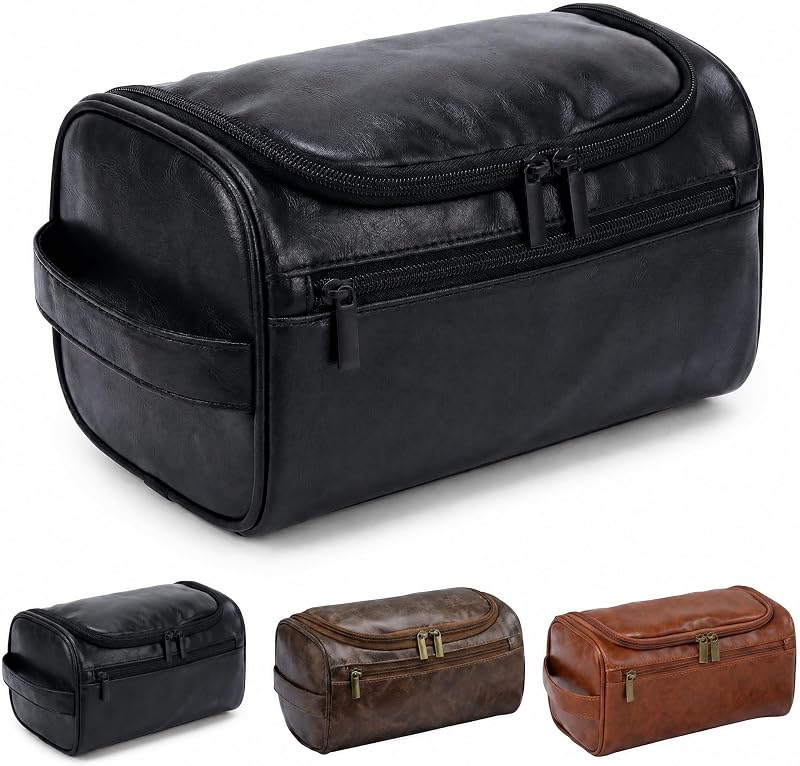 Necessaire masculina suspensa OIMEI com múltiplos compartimentos, gancho e revestimento resistente à água, preta