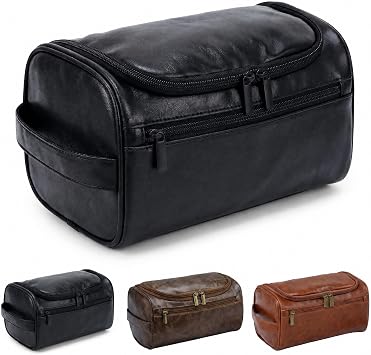 Mens Hanging Toiletry Bag, Large Capacity Travel Dopp Kit Organizer for Business Trip Waterproof Shaving Bag Multi-Compartment Storage for Grooming Essentials, Bathroom & Gym Black