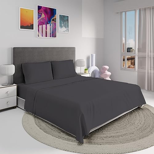 Miniatura 2 de Color Sense Juego de sábanas de 100 % algodón, 300 hilos, resistente a las arrugas, ultra suaves y sedosas, satén de calidad de hotel, con bolsillo