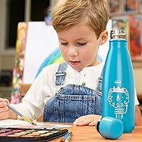 Vista 5 de Chicco Botella de agua de acero inoxidable de doble pared aislada al vacío, 17 onzas, acero inoxidable de grado alimenticio, apertura de boca ancha