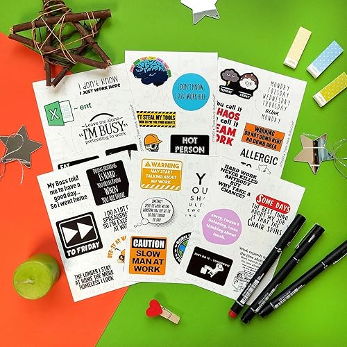 Miniatura 7 de BulbaCraft 100 calcomanías divertidas de trabajo para adultos, calcomanías para el trabajo de adultos, calcomanías para adultos, calcomanías de