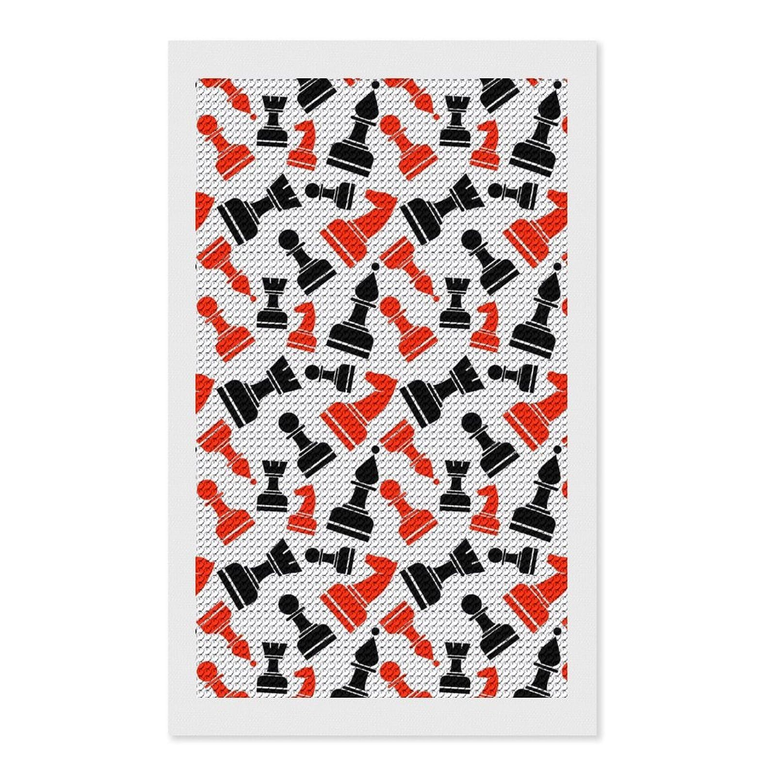 Nclqvjxzkhw Style Chess Diamond Art Painting For Adult Round Diamonds Pictures Arts Crafts Home Wall Decor 12"X20"