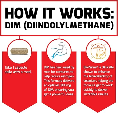 Vista 10 de Force Factor Píldoras DIM para disminuir el estrógeno en hombres, suplemento de diindolilmetano con ingredientes naturales clave y absorción
