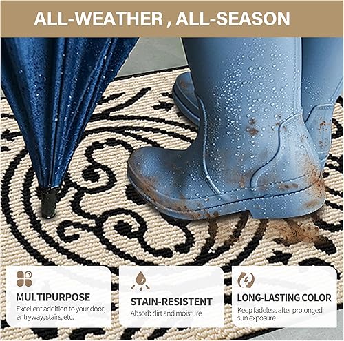 Miniatura 240 de GRANNY SAYS Felpudo para interiores, 32 x 48 pulgadas, antideslizante, tapete grande para puerta, tapete de bienvenida para exteriores, lavable