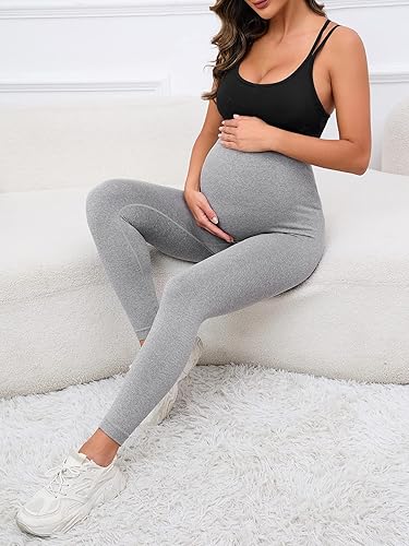 Miniatura 5 de GORGLITTER Leggings de maternidad para mujer sobre el vientre, mallas de yoga para embarazadas