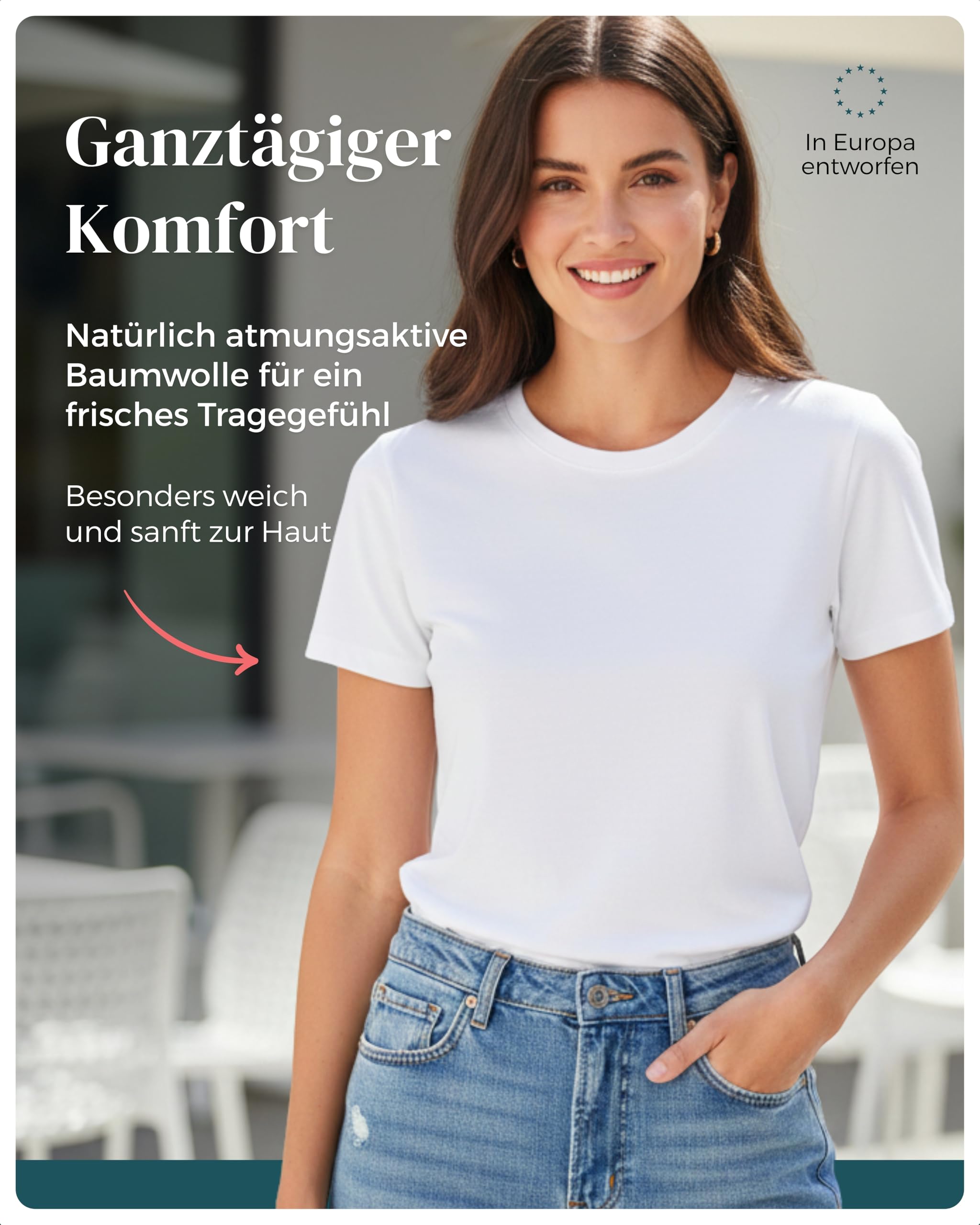 Bea 3er Pack T Shirt Damen Besonders Weich | Entspannte Reguläre Passform, Mittleres Gewicht, 100% Baumwolle Tshirt Damen