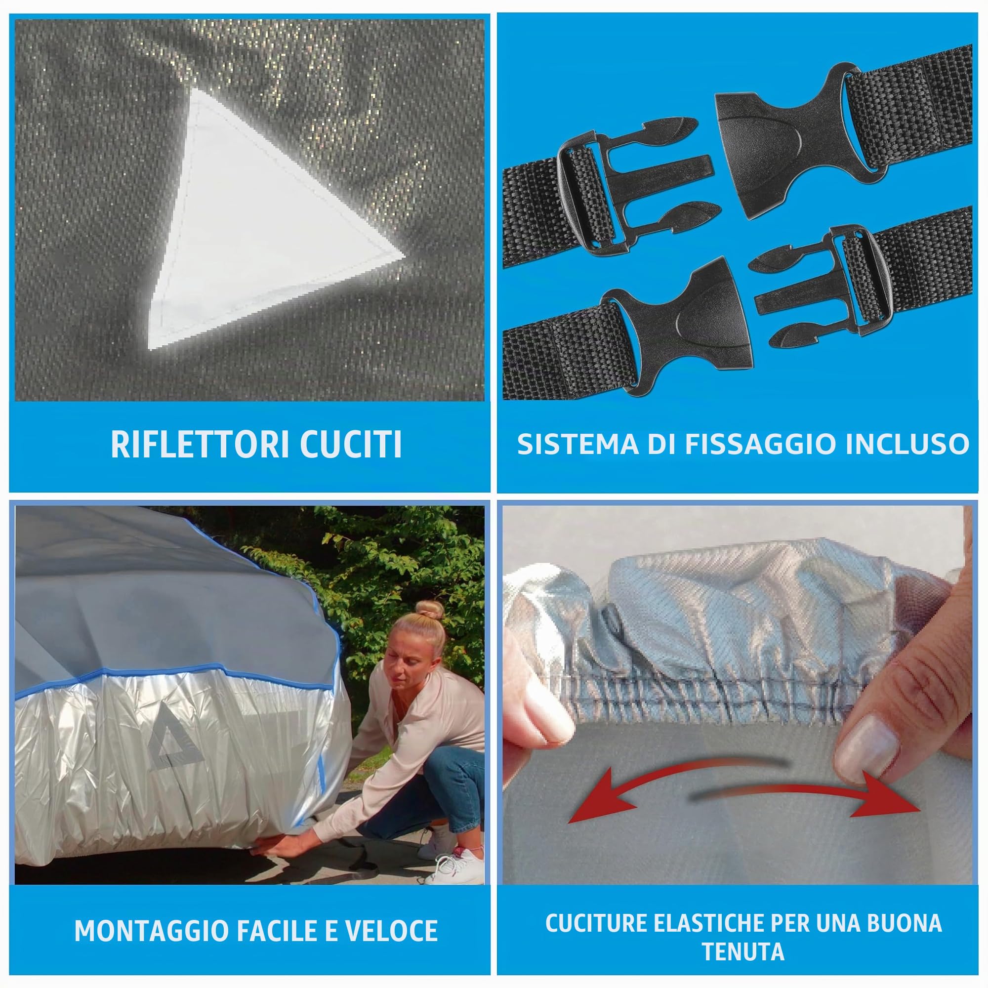 WALSER telone antigrandine per auto, telone antigrandine per auto, telone Auto Comfort Protect, copertura per garage per auto, copertura per auto 100% poliestere, copertura per auto SUV XL
