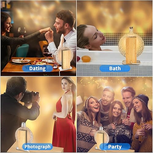 Miniatura 5 de Iluminación ambiental de onda de rotación, proyector de luz nocturna LED de onda de agua, botón interruptor de atmósfera cristalina lámpara de