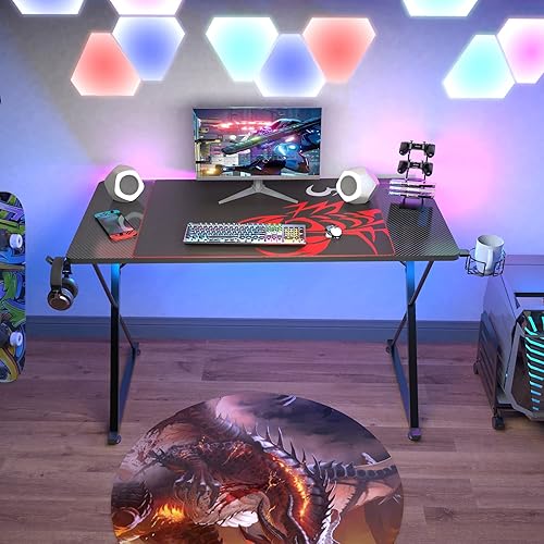 Miniatura 4 de It's_Organized Escritorio para juegos de 39 pulgadas, mesas de juegos pequeñas para niños, idea de regalo, escritorio de PC con superficie de fibra